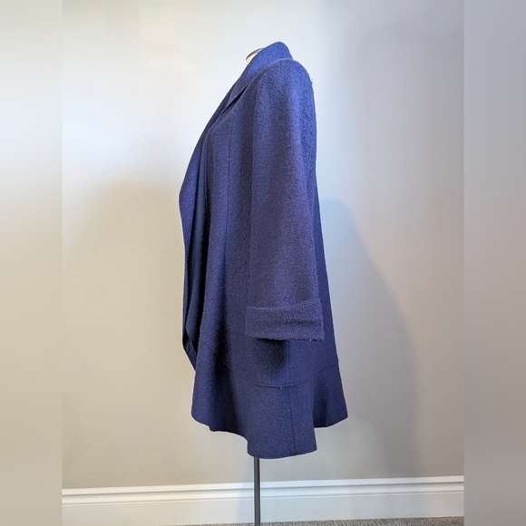 Dramatic Purple Wool Blend Duster Coat Shawl Medium Large Whimsy Goth Fairy - Picture 7 of 11